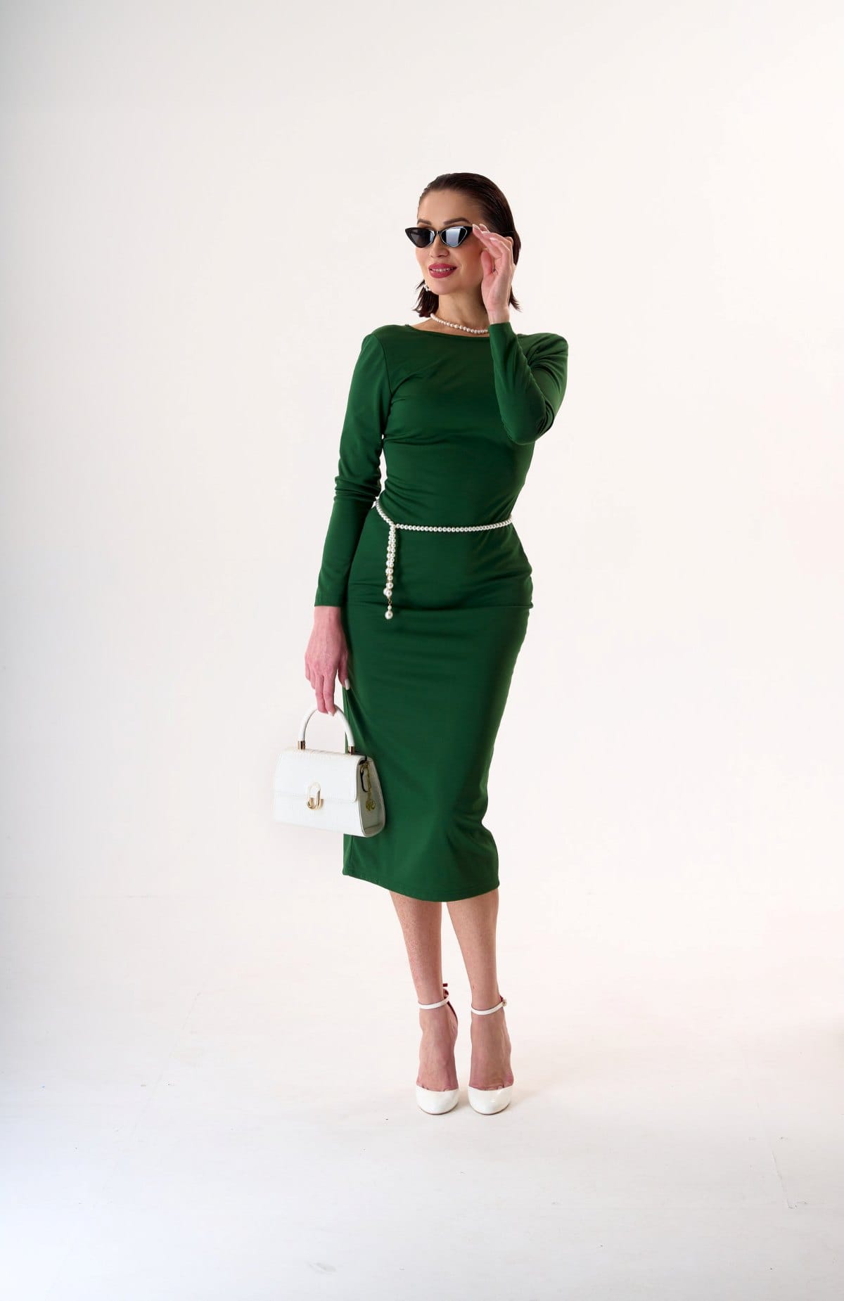 Vestido Verde Elegante Midi Slim Fit | LUISON