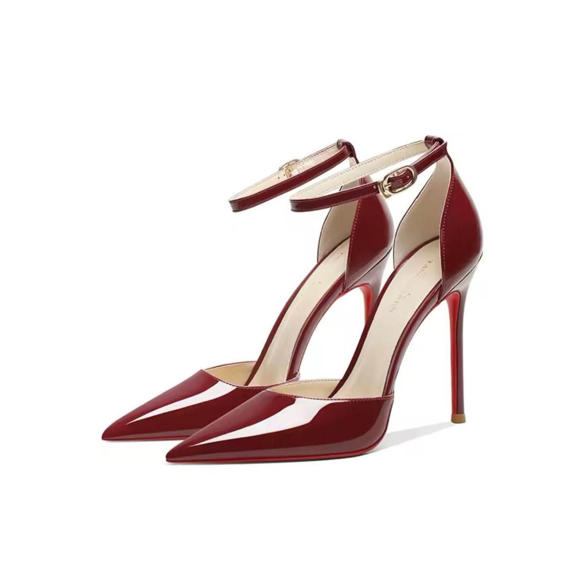Tacones Elegantes de Charol Rojo Vino | LUISON