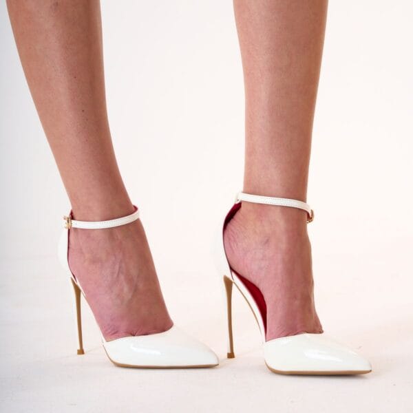 Zapatos de Tacón Alto Blancos con Interior Rojo para Mujer | LUISON
