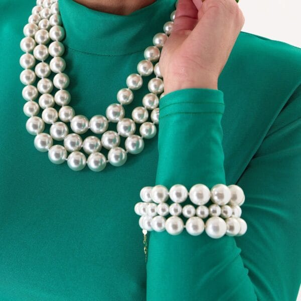 Brazalete Trinidad Pearls | Triple Hilera de Perlas Marinas Naturales | Joya Artesanal LUISON
