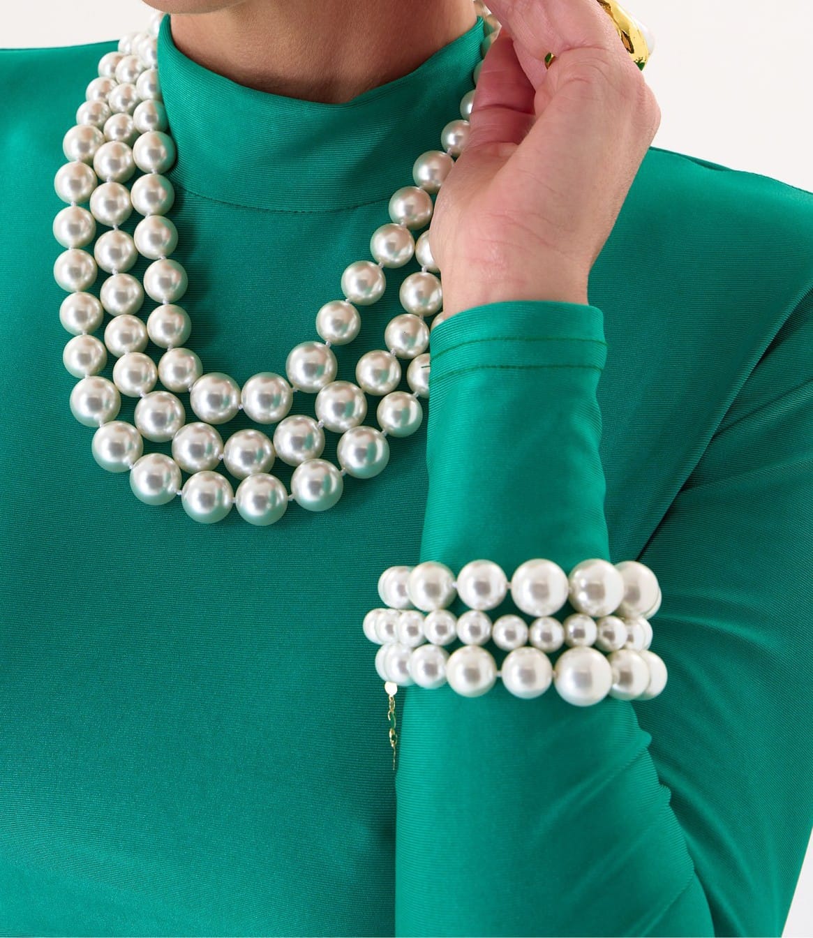 Brazalete Trinidad Pearls | Triple Hilera de Perlas Marinas Naturales | Joya Artesanal LUISON
