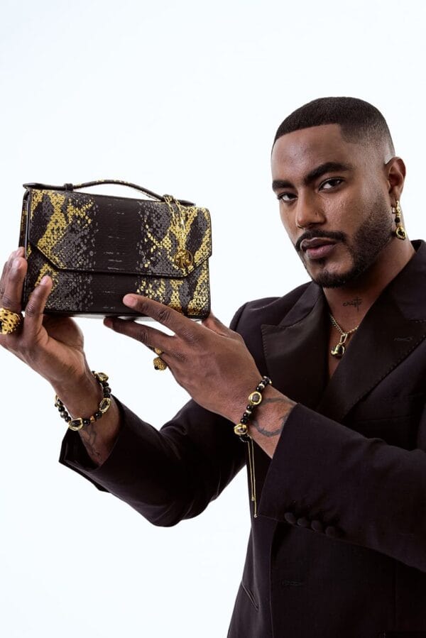 Bolso Cocodrilo Dorado - Imagen 4