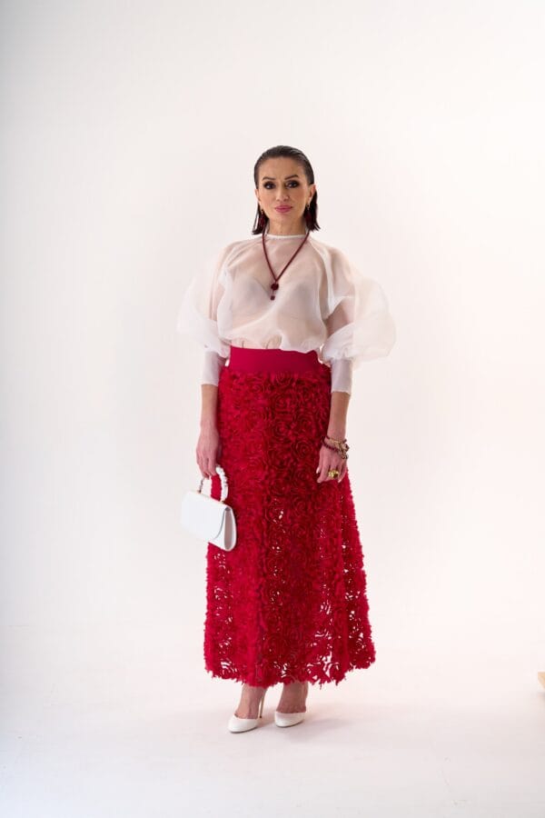 Collar Rose Jade Red Gold - Imagen 3