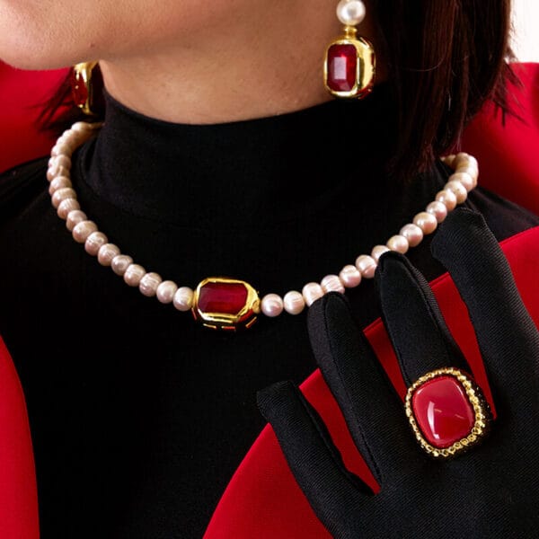 Gargantilla Unisex Pearl Diamond Jade