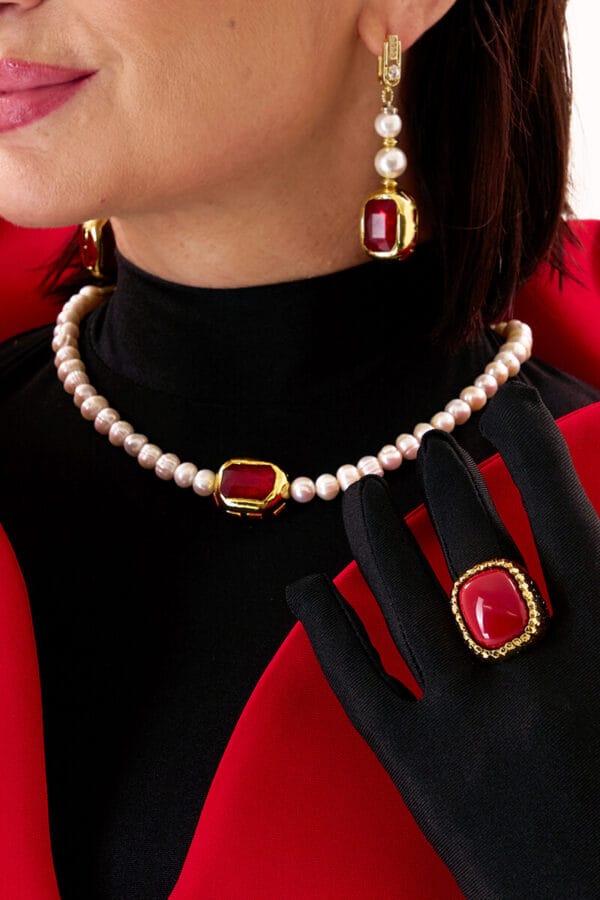 Gargantilla Unisex Pearl Diamond Jade