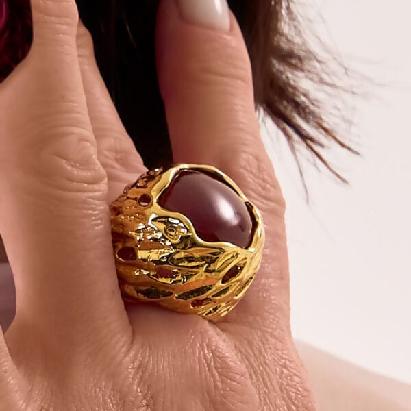 ANILLO JADE RED GOLD