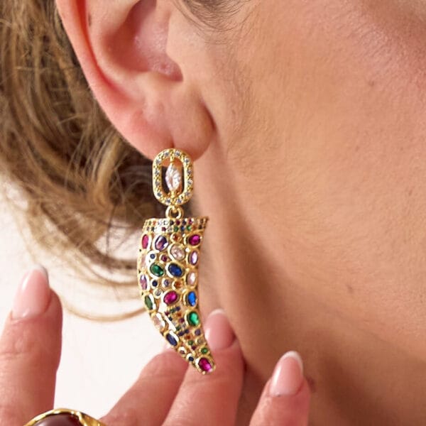Pendientes Horn Murano Gold