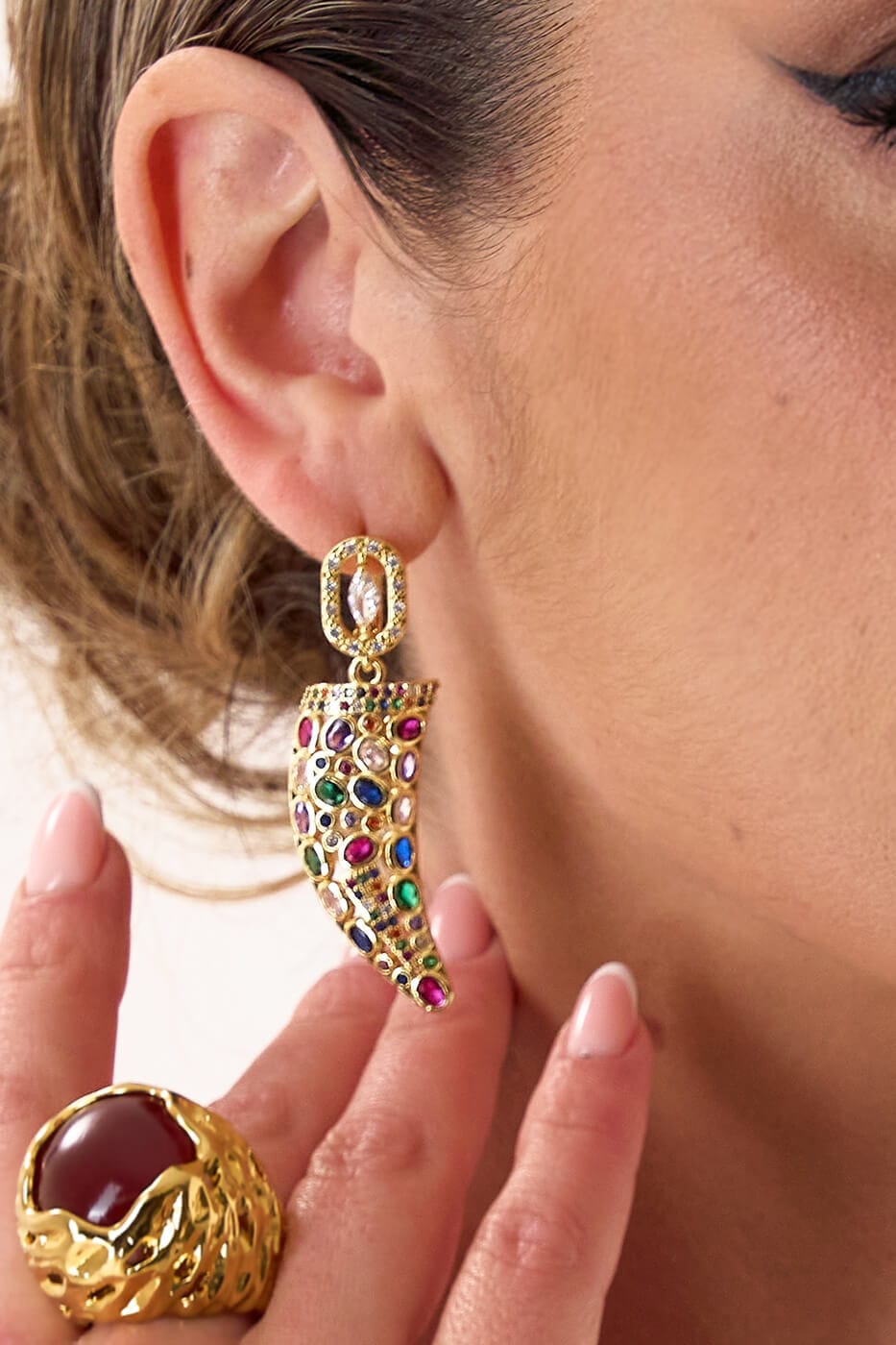 Pendientes Horn Murano Gold