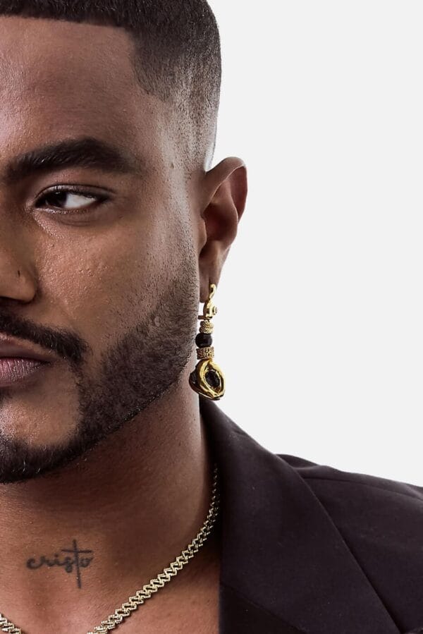 Pendientes Ematita Obsidiana Gold2