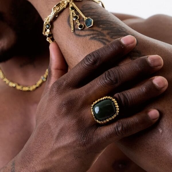 Anillo Malaquita Gold