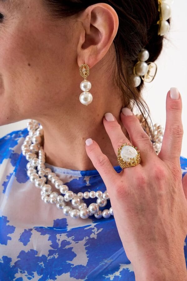 Anillo Perla Barroca Murano Gold - Imagen 2