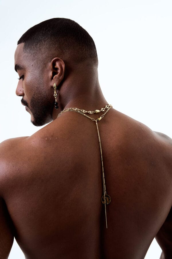 Collar Doble Obsidiana Gold - Imagen 3