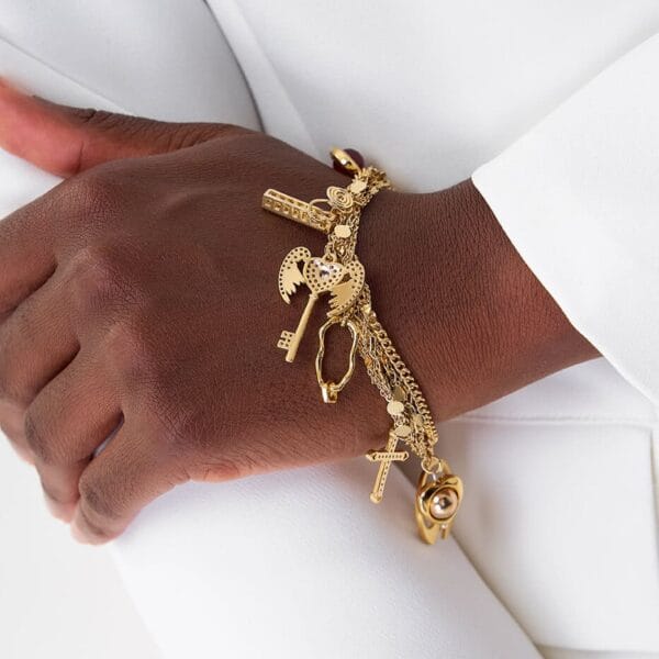 Brazalete Llave de Ángel Dorado