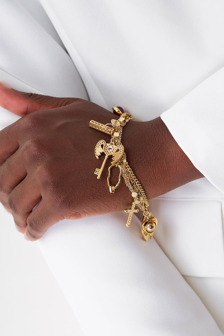 Brazalete Llave de Ángel Dorado
