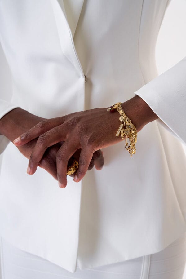 Brazalete Llave de Ángel Dorado - Imagen 2