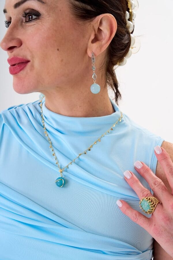 Pendientes Swarovski Agatha Blue Silver - Imagen 2