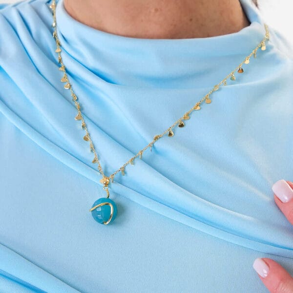 Collar Blue Agatha Gold