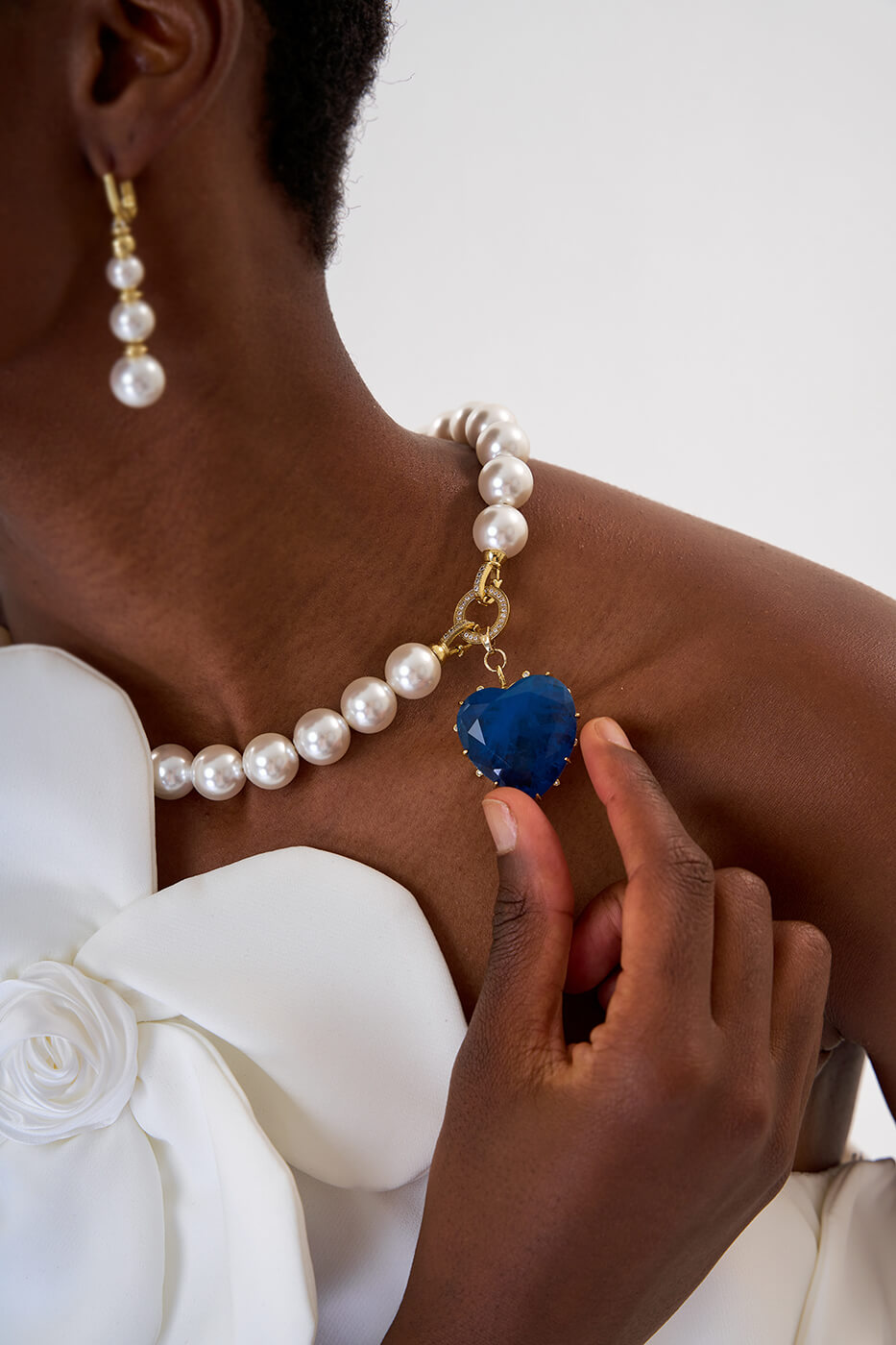 Gargantilla Corazón Del Mar Azul Oscuro Gold