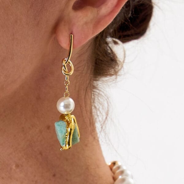 Pendientes Citrino Pearls Gold