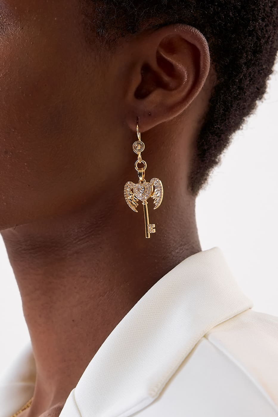 Pendientes Llave de Ángel Dorado