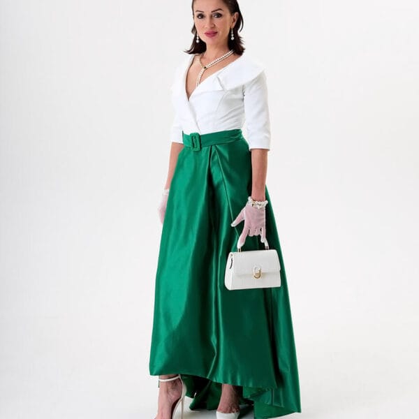 Vestido Blanco y Verde