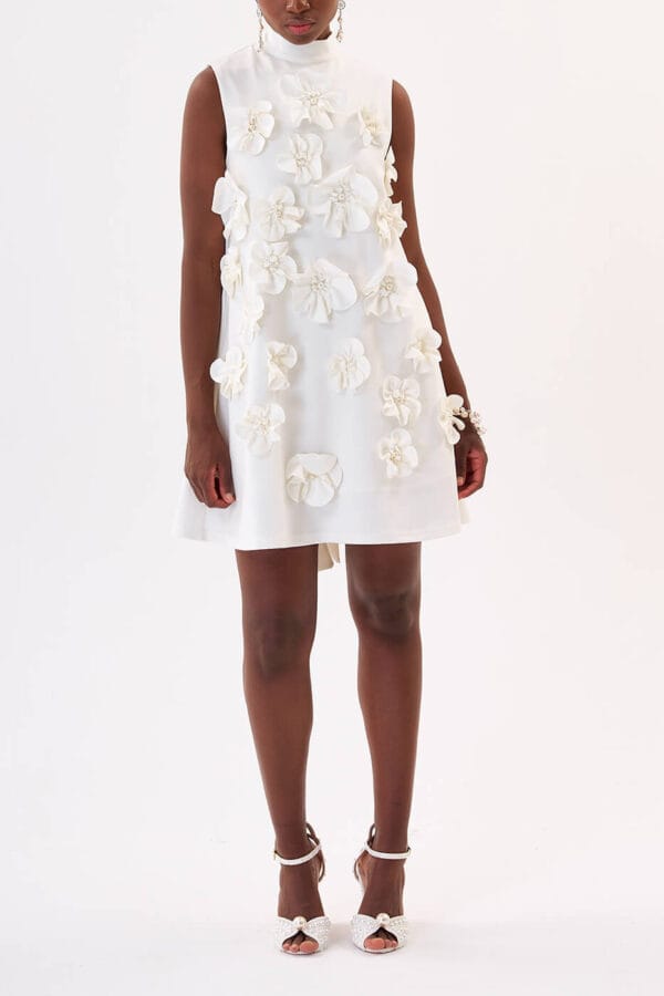 Vestido Flores Perlas - Imagen 2