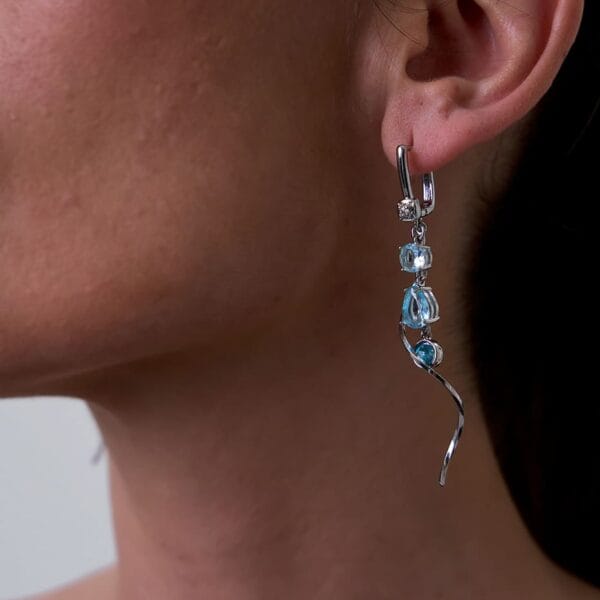 Pendientes Swarovski Azul Cielo Silver