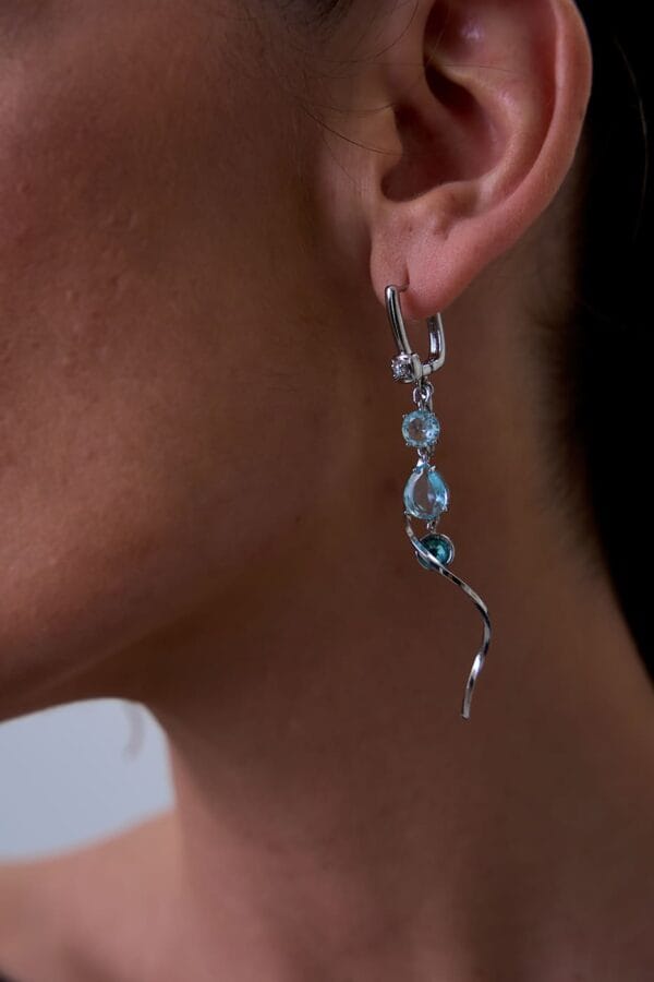 Pendientes Swarovski Azul Cielo Silver - Imagen 2