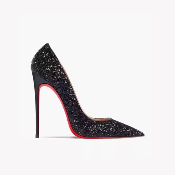 Tacones Helena Negra Purpurina